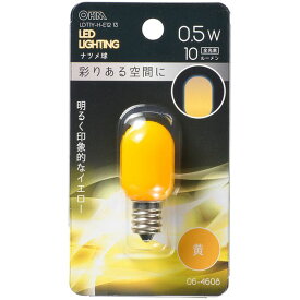 オーム電機 LDT1Y-H-E12 13 [LEDナツメ球 装飾用 T20/E12/0.5W/10lm/黄色]