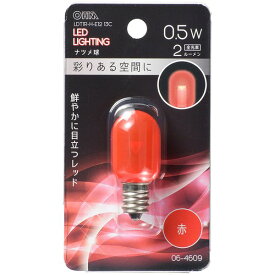 オーム電機 LDT1R-H-E12 13C [LEDナツメ球 装飾用 T20/E12/0.5W/2lm/クリア赤色]