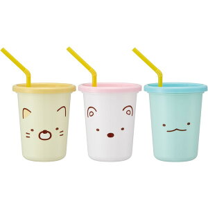 スケーター SIH3ST すみっコぐらし フェイス ストロー付き タンブラー 320ml 3個組