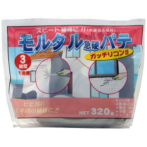 家庭化学工業 モルタル急硬パテ 320g グレー