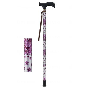 ウェルファン 夢ライフステッキ 柄杖伸縮型 スリムタイプ シルバーフローラル 009714 メーカー直送