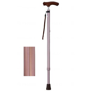 ウェルファン 夢ライフステッキ スリムネック伸縮ベーシックタイプ 無地 ロイヤルブラウン 009732 メーカー直送