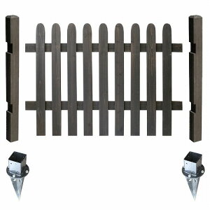 住まいスタイル ピケットフェンス ストレート 土中用基本セット ダークブラウン SFPS1200F-UB-DBR メーカー直送