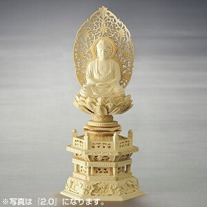 ALTE MEISTER 六角台座 唐草光背 釈迦如来 3.0 柘植 仏像 木彫 仏壇 仏具 真言宗 座像