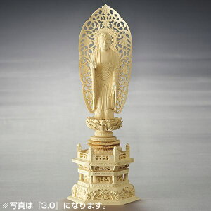 ALTE MEISTER 六角台座 舟型 立阿弥陀如来 3.5 柘植 仏像 木彫 仏壇 仏具 時宗 浄土宗 座像