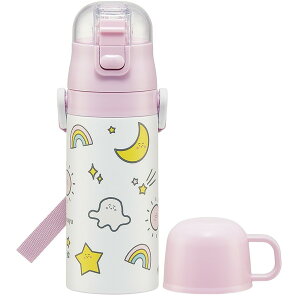 スケーター SKCP3 シナぷしゅ 供用 ステンレス 水筒 2way ストロー飲み 400ml コップ飲み 350ml