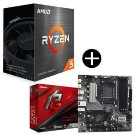 【5/10限定!エントリー&抽選で最大100%Pバック】【国内正規品】 AMD Ryzen 5 5500 Wraith Spire Cooler CPU + ASRock B550M Phantom Gaming 4 MicroATXマザーボード セット