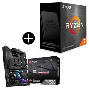y Zbgi zAMD Ryzen 7 5700X W/O Cooler CPU + MSI MPG B550 GAMING PLUS ATX}U[{[h(AMD B550`bvZbg) Zbg