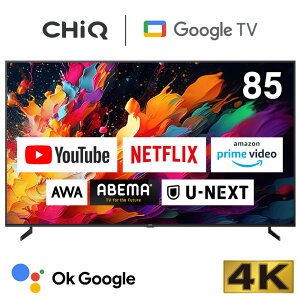 er 85C` X}[ger zM ng 85^ O[Oer tLEDer LAN Dolby Audio Bluetooth GoogleAVX^gΉ X}zA NETFLIX YouTube Google TV JU85G7EG CHiQ PB00001 GNv