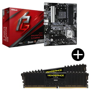ASRock B550 Phantom Gaming 4 ATX}U[{[h + Corsair CMK32GX4M2E3200C16 Black VENGEANCE LPXV[Y fXNgbvp 32GB(16GBx2) Zbg