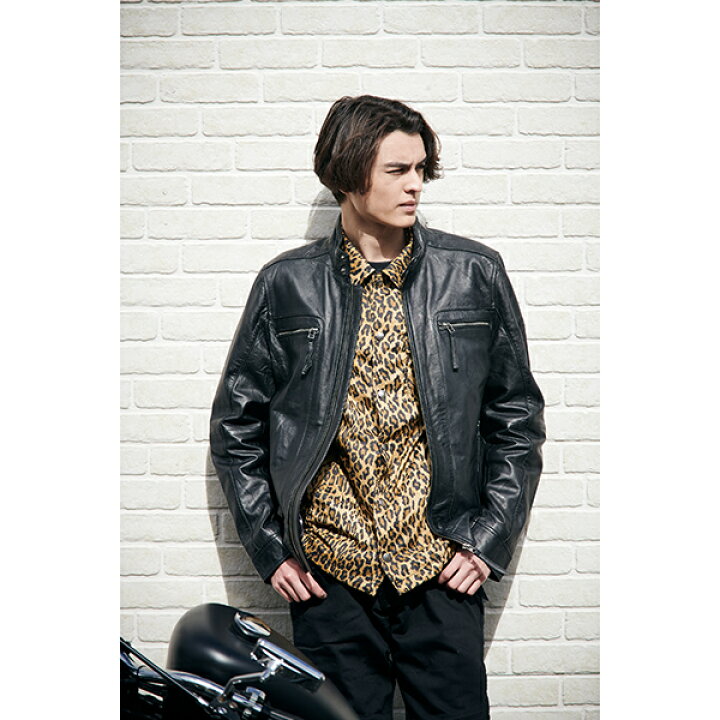 本革 ライダースジャケット シープレザー シングル バイク エイジングが楽しめる RIDEZ ライズ RLJ110 ACE JACKET LAMP BLACK M [ジャケット]