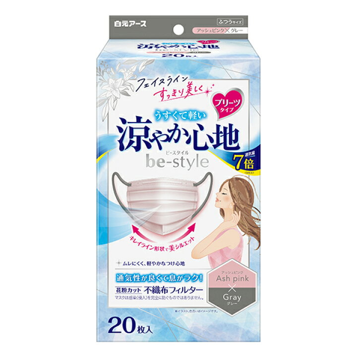 【オレンジ】【 まとめ買い20個セット 】 プリーツガードプラス スムースフレッシュマスク ピュアホワイト×ニュートラルグレー 30枚入