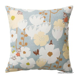 スミノエ A034C 45×45 MOOMIN クッションカバー タイニーフラワー 45×45cm ブルー A034C 1枚入 メーカー直送