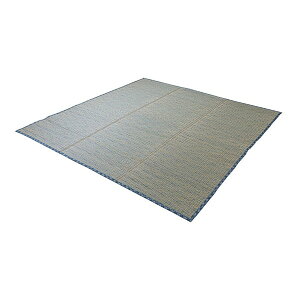 イケヒコ・コーポレーション 1071800043910 い草 畳 自然素材 カーペット ラグ インテリア 無地 チェック柄 シンプル 滑り止め ブルー 約180×240cm 夏用 節電 涼しい おしゃれ クッション性 メーカ