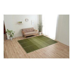 イケヒコ・コーポレーション 1070480121103 ラグ マット 小林製薬 持続性抗菌剤 KOBA-GUARD 制菌 抗菌防臭 滑り止め ウレタン 不織布 夏 い草 グラデーション グリーン 約60×180cm メーカー直送