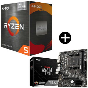 �y �Z�b�g�i �zAMD Ryzen 5 5500GT BOX With Wraith Stealth Cooler CPU + MSI A520M-A PRO �}�U�[�{�[�h �Z�b�g �yKK9N0D18P�z