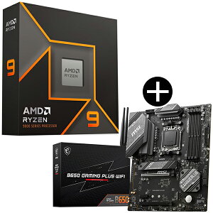y Zbgi zAMD Ryzen 9 9950X W/O Cooler WOF (16C/32T 4.3GHz 170W) CPU + MSI B650 GAMING PLUS WIFI }U[{[h Zbg