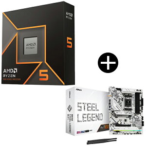 y Zbgi zAMD Ryzen 5 9600X W/O Cooler WOF (6C/12T 3.9GHz 65W) CPU + ASRock B650 Steel Legend WiFi }U[{[h Zbg