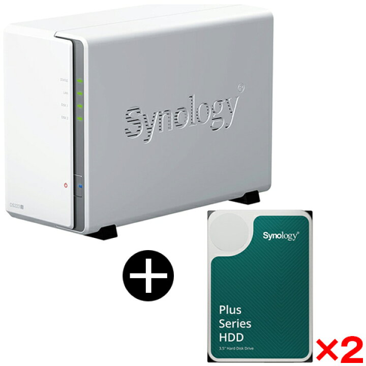 楽天市場】Synology DS223j 2ベイ NASキット + HAT3300-4T 3.5インチ 