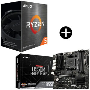 y Zbgi zAMD Ryzen 5 5500 Wraith Spire Cooler CPU + MSI B550M PRO-VDH WIFI microATX}U[{[h Zbg