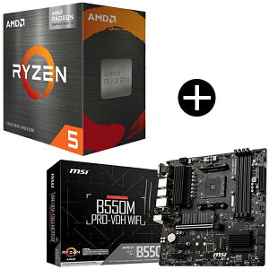 y Zbgi zAMD Ryzen 5 5500GT BOX With Wraith Stealth Cooler CPU + MSI B550M PRO-VDH WIFI microATX}U[{[h Zbg