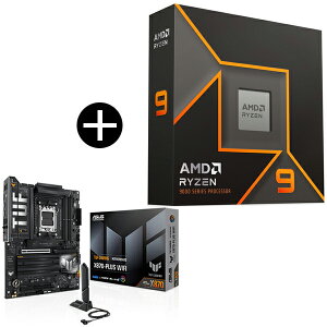 y Zbgi zAMD Ryzen 9 9950X W/O Cooler WOF (16C/32TA4.3GHzA170W) CPU + ASUS TUF-GAMING X870-PLUS WIFI }U[{[h