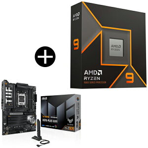 y Zbgi zAMD Ryzen 9 9900X W/O Cooler WOF (12C/24TA4.4GHzA120W) CPU + ASUS TUF-GAMING X870-PLUS WIFI }U[{[h