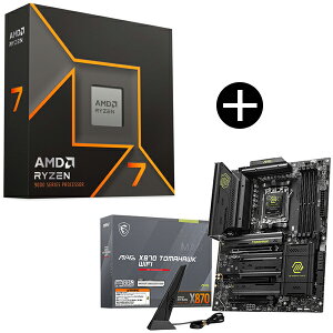 y Zbgi zAMD Ryzen 7 9700X W/O Cooler WOF (8C/16TA3.8GHzA65W) CPU + MSI MAG X870 TOMAHAWK WIFI }U[{[h