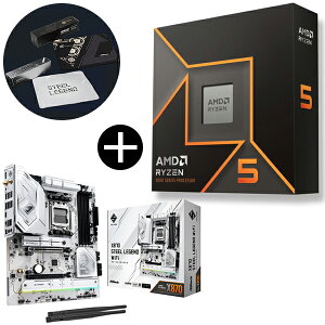 y Zbgi zAMD Ryzen 5 9600X W/O Cooler WOF (6C/12TA3.9GHzA65W) CPU + ASRock X870 Steel Legend WiFi }U[{[h + ASRockIWi}EXpbh