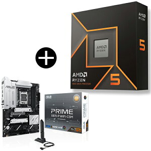 y Zbgi zAMD Ryzen 5 9600X W/O Cooler WOF (6C/12TA3.9GHzA65W) CPU + ASUS PRIME-X870-P WIFI-CSM }U[{[h