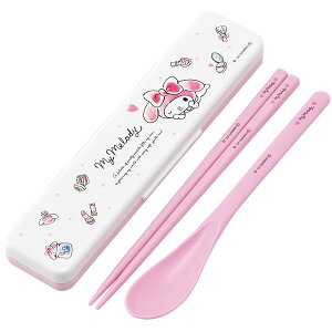 スケーター CCS3SAAG マイメロディ 水彩 コスメ 箸 スプーン コンビセット 18cm 抗菌加工 お弁当 大人用 シリコンクッション付きで音がならない 日本製 サンリオ