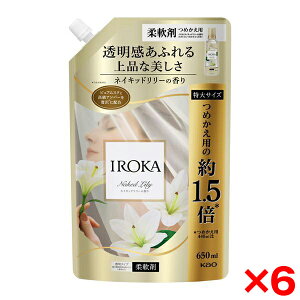 【6個セット】花王 IROKA ネイキッドリリー スパウト 650ml