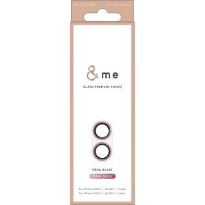 ELECOM PM-A24AFLLP5PGG �s���N�S�[���h &me [iPhone16 / iPhone16 Plus �J���� �����Y�J�o�[ �K���X �O���b�^�[]