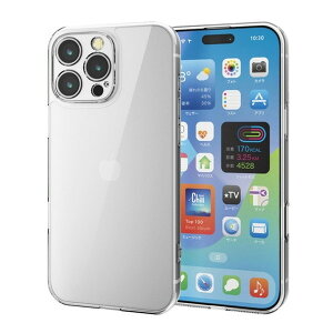 ELECOM PM-A24DHVCKKCR �N���A [iPhone16 Pro Max �P�[�X �n�C�u���b�h �Ռ��z�� �J���������Y�ی�݌v �X�g���b�v�z�[���t �d�x5H �Ɍ��ی�]