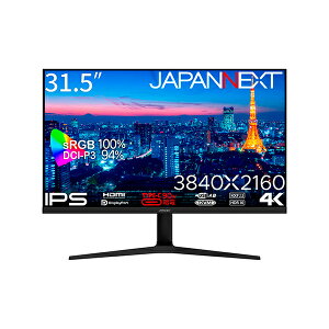 JAPANNEXT JN-IPS315UHDR-C90W-HSP tfBXvC 31.5^ / 3840×2160 / HDMI DP USB-C×1 / ubN / Xs[J[ / 2Nۏ
