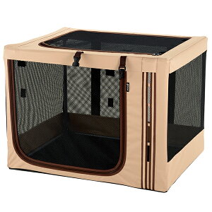 リッチェル 犬 猫 ケージ 超小型犬 中型犬用 たためる3WAYペットケージ 760 ブラウン 折りたたみ 布製 収納 コンパクト メッシュ 防災 ペット 災害 避難
