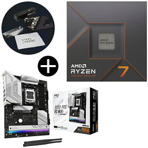 yKiz AMD Ryzen7 7700X W/O Cooler CPU + ASRock B850 Pro RS WiFi ATX}U[{[h + ASRockIWi}EXpbh Zbg