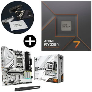yKiz AMD Ryzen7 7700X W/O Cooler CPU + ASRock B850M Steel Legend WiFi Micro-ATX}U[{[h + ASRockIWi}EXpbh Zbg