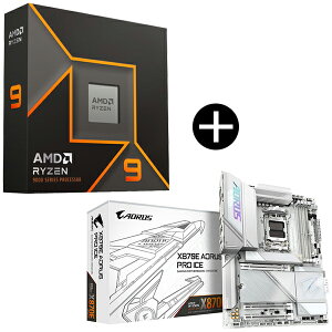 AMD Ryzen 9 9950X W/O Cooler WOF (16C/32TA4.3GHzA170W) CPU + GIGABYTE X870E AORUS PRO ICE }U[{[h Zbg