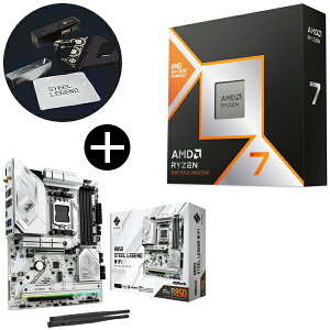 AMD Ryzen 7 9800X3D CPU + ASRock B850 Steel Legend WiFi ATX}U[{[h + ASRockIWi}EXpbh Zbg