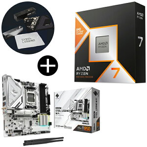 AMD Ryzen 7 9800X3D CPU + ASRock B850M Steel Legend WiFi Micro-ATX}U[{[h + ASRockIWi}EXpbh Zbg