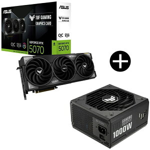 ASUS TUF-RTX5070-O12G-GAMING OtBbNJ[h + TUF-GAMING-1000G ubN djbg Zbg