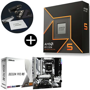 AMD Ryzen 5 9600X W/O Cooler WOF (6C/12TA3.9GHzA65W) CPU + ASRock B650M Pro RS + ASRockIWi}EXpbh Zbg
