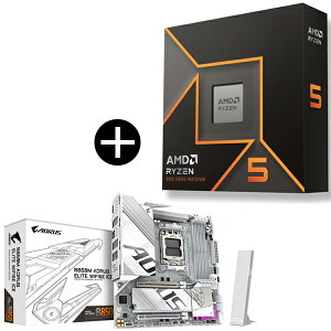AMD Ryzen 5 9600X W/O Cooler WOF (6C/12TA3.9GHzA65W) CPU + GIGABYTE B850M A ELT WF6E ICE Micro-ATX}U[{[h Zbg
