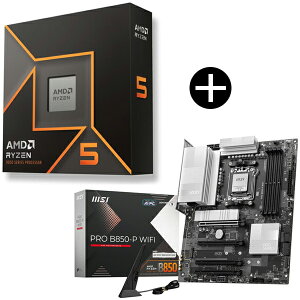 AMD Ryzen 5 9600X W/O Cooler WOF (6C/12TA3.9GHzA65W) CPU + MSI PRO B850-P WIFI ATX}U[{[h Zbg