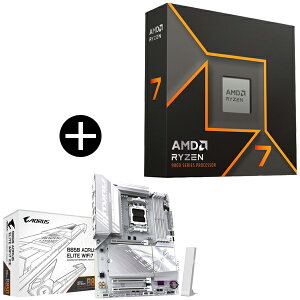 AMD Ryzen 7 9700X W/O Cooler WOF (8C/16TA3.8GHzA65W) CPU + GIGABYTE B850 A ELITE WF7 ICE ATX}U[{[h Zbg