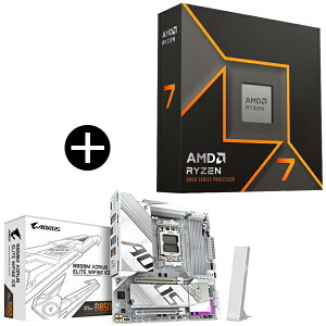AMD Ryzen 7 9700X W/O Cooler WOF (8C/16TA3.8GHzA65W) CPU + GIGABYTE B850M A ELT WF6E ICE Micro-ATX}U[{[h Zbg