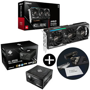 ASRock RX9070 CL 16G ubN OtBbN{[h + SL-850G ubN Steel Legend djbg (850W) + ASRockIWi}EXpbh Zbg