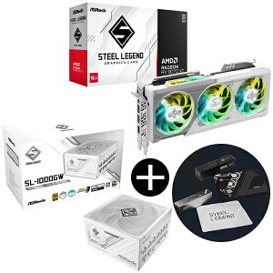 ASRock RX9070XT SL 16G zCg OtBbN{[h + SL-1000GW zCg Steel Legend djbg (1000W) + ASRockIWi}EXpbh Zbg