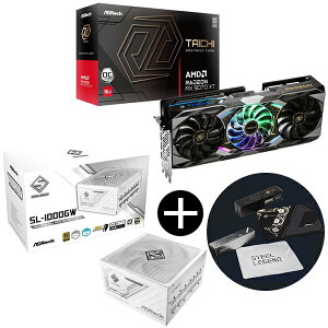 ASRock RX9070XT TC 16GO ubN OtBbN{[h + SL-1000GW zCg Steel Legend djbg (1000W) + ASRockIWi}EXpbh Zbg